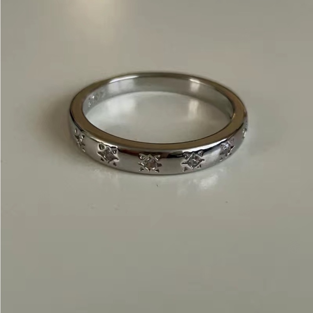 New 925 Silver Gorgeous Stacking Diamond Band Ring - Picture 5 of 10